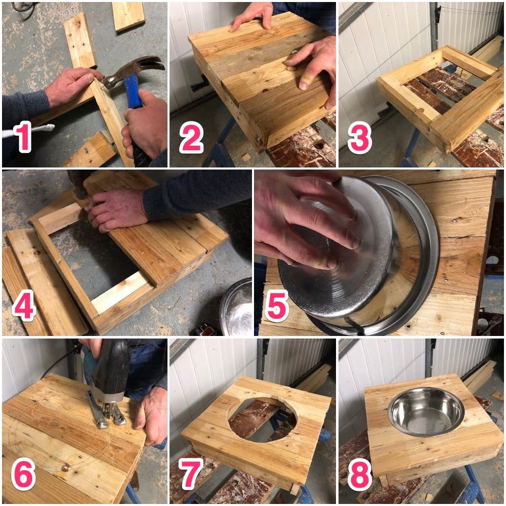 DIY Wood Pallet Dog Feeder